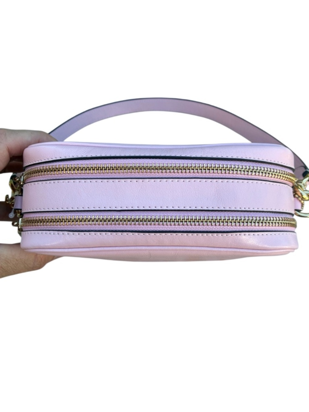 Coach Mini Carey Crossbody Bag In Light Pink Shiny Smooth Leather Purse - Picture 4 of 12